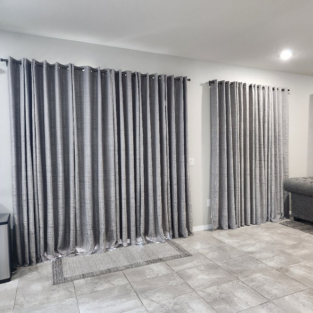 Brookstone Harris Platinum Gray Grommet Curtains 98" Blackout